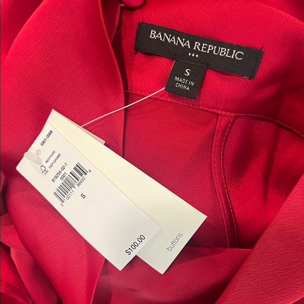 NWT Banana Republic Red Satin Mini Dress Size S - Picture 9 of 11